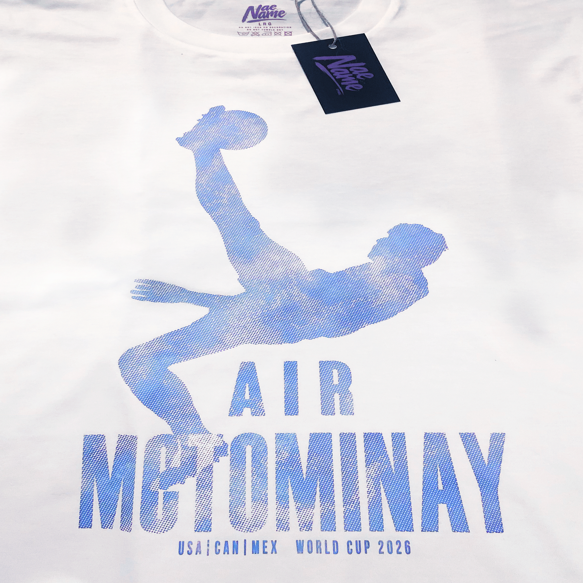 Air McTominay Scott McTominay bicycle kick Scotland national team 2026 World Cup t-shirt printed on 100% organic cotton. Scotland t-shirts. NaeName Apparel Made in Glasgow