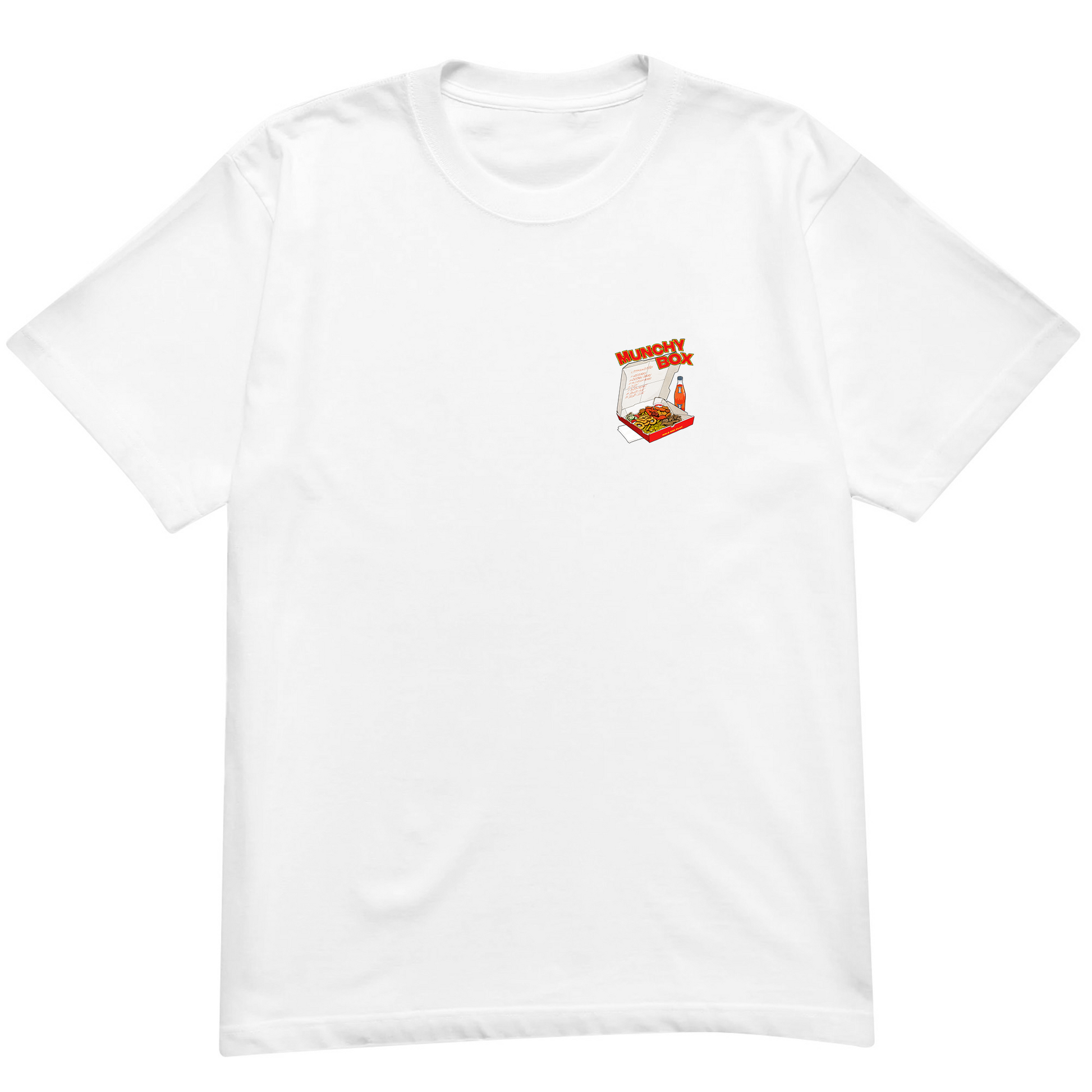 Best Munchy Box Glasgow graphic t-shirt small print printed on 100% organic cotton. NaeName Apparel made in Glasgow. Scotland t-shirts.