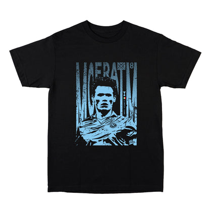 Scott McTominay McFratm Napoli Seria A graphic t-shirt front view printed on 100% organic cotton. NaeName Apparel made in Glasgow. Scotland t-shirts.