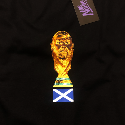 Steve Clarke Scotland World Cup 2026 Graphic T-shirt. First World Cup since 1998 led by Steve Clarke. We'll be coming. DTF printed onto premium heavyweight cotton T-shirt. Made in Glasgow. Scotland t-shirts.